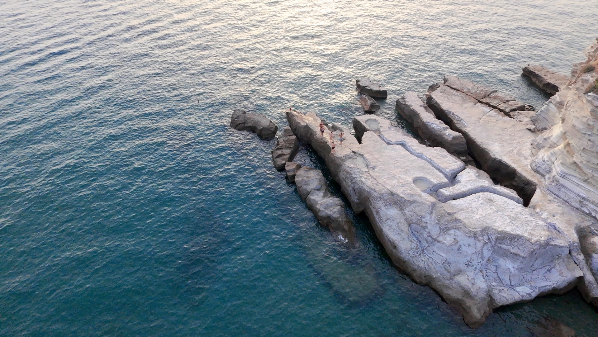 Pietre Rosse between Citara and Cava dell'Isola at sunset